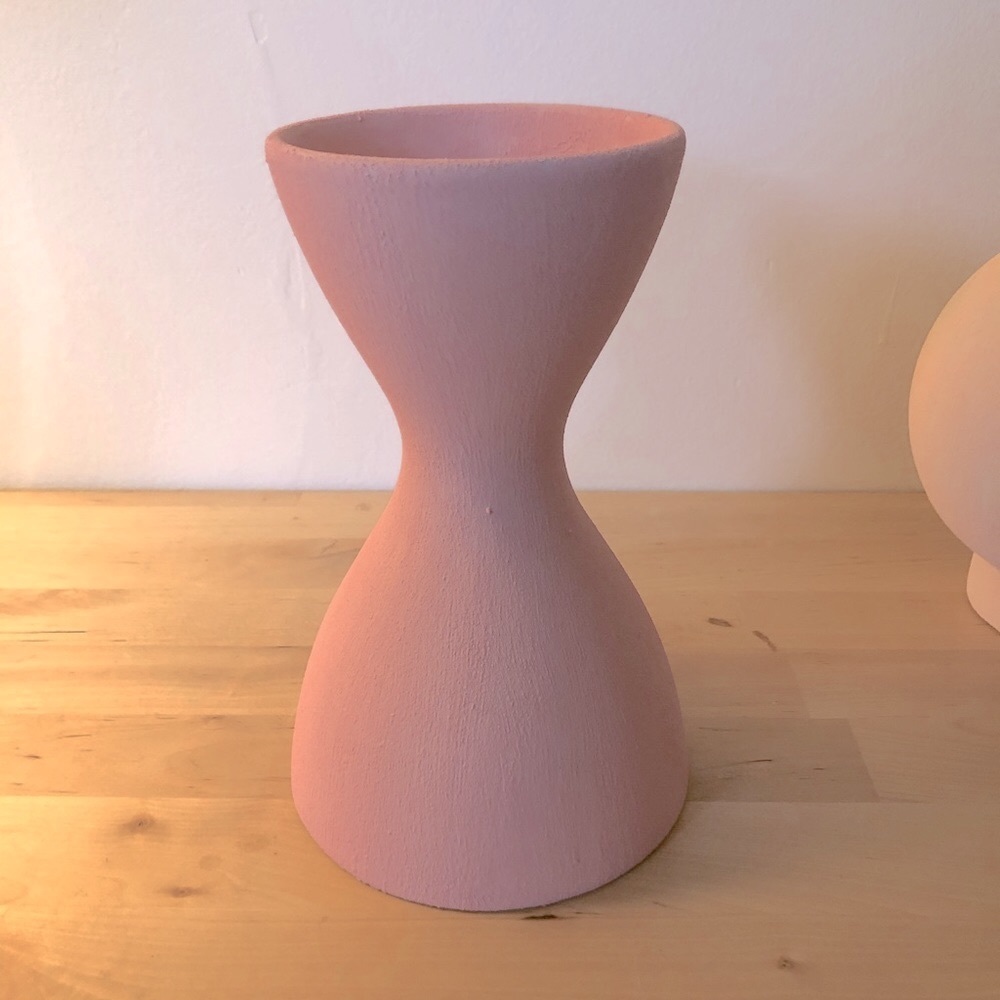 Boho pink textured vase